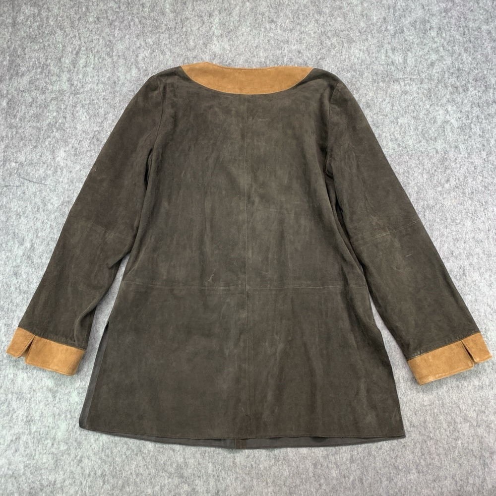 Worth 100% GENUINE LEATHER Shell Brown Tunic Shirt - Size P (6/8) - Picture 2 of 9